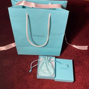 Tiffany and Co gift bag, neckless box (& baggie for neckless) and ribbon for box